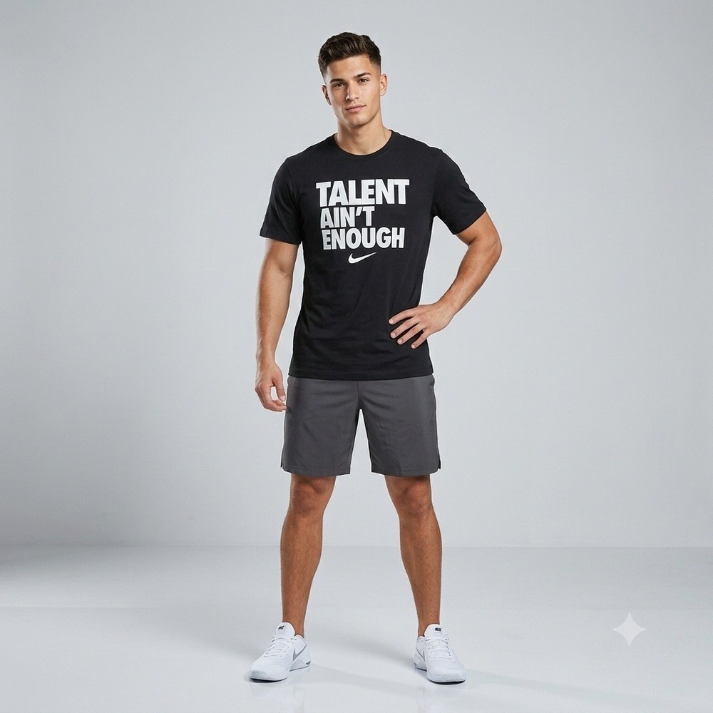Nike Graphic T-Shirt Men XL Black Talent Ain't Enough Short Sleeve Cotton